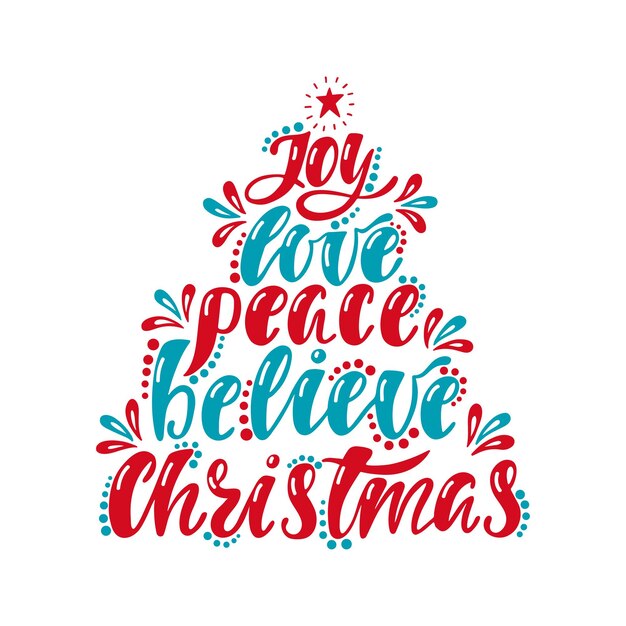 Alegría, amor, paz, creer, Navidad, inscripción de escritura a mano