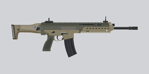 Alemanes principal arma riffle hk433 vector ilustración plana