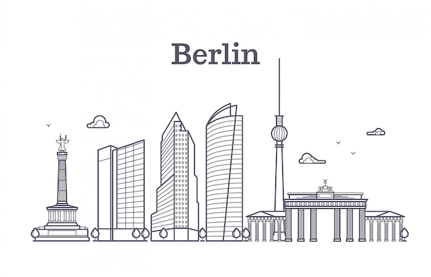 Alemania berlin línea vector paisaje