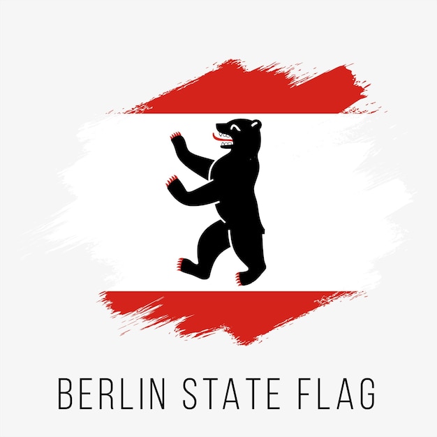 Alemania Estado Berlín Vector Bandera Diseño Plantilla Berlín Bandera para el Día de la Independencia Grunge Berlín