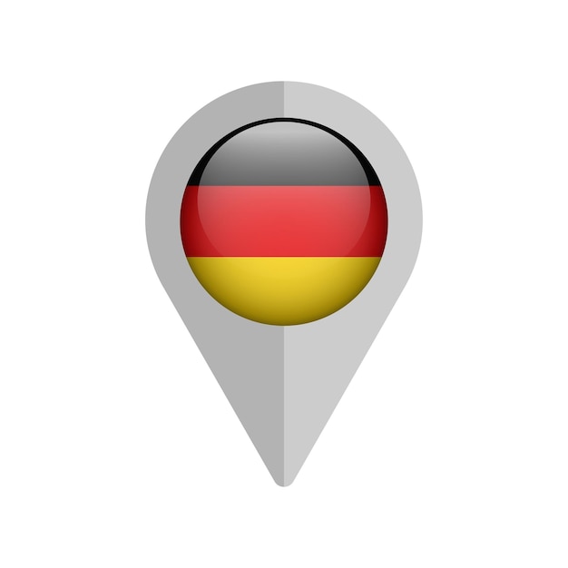 Alemania mapa de bandera pin icono aislado ilustración vectorial Alemania países ubicación punto signo forma