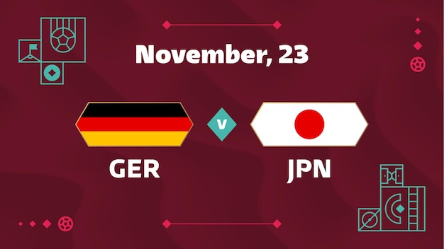 Alemania vs japón fútbol 2022 grupo e competición mundial de fútbol partido de campeonato versus