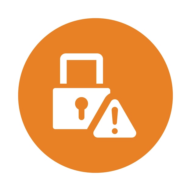 Alerta cuidado icono descuido vector de color naranja EPS