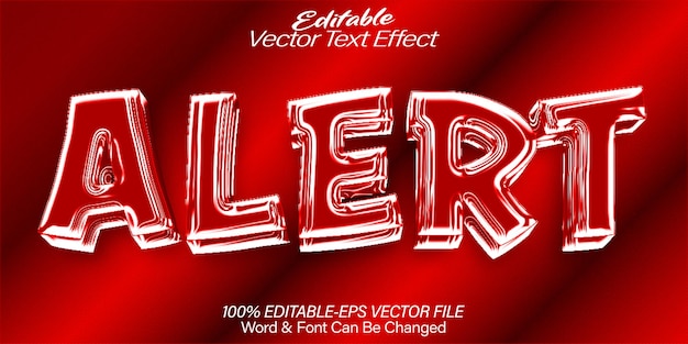 Alerta Efecto de texto Editable Alfabeto Peligro Advertencia Error de muerte roja