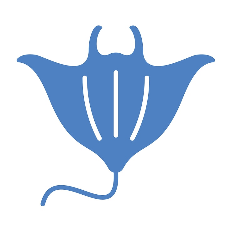 Vector una aleta azul con un diseño azul en ella