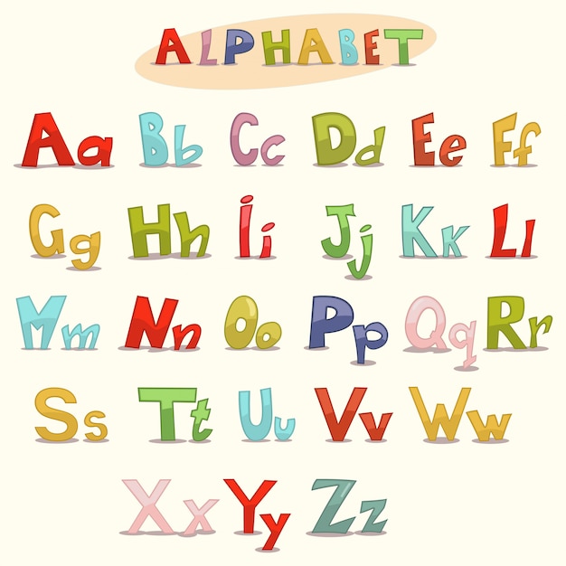 Alfabeto abc para niños. letras dibujadas a mano.