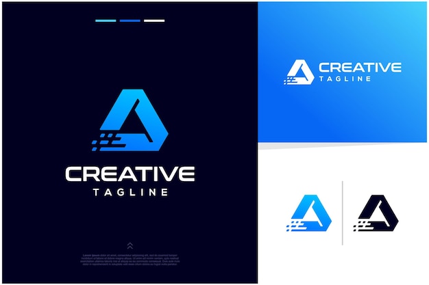 Alfabeto abstracto letra futurista moderna un concepto de diseño para la marca inspiraciones de diseño de logotipo