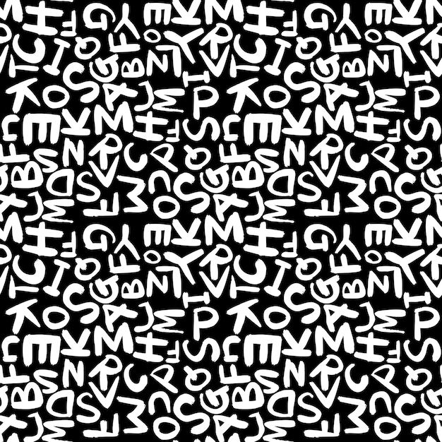 Alfabeto Abstracto Letra Patrones Sin Fisuras Sobre Fondo Negro