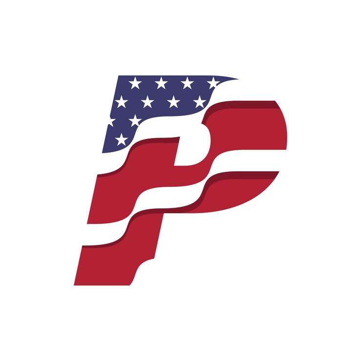 Vector alfabeto americano bandera p