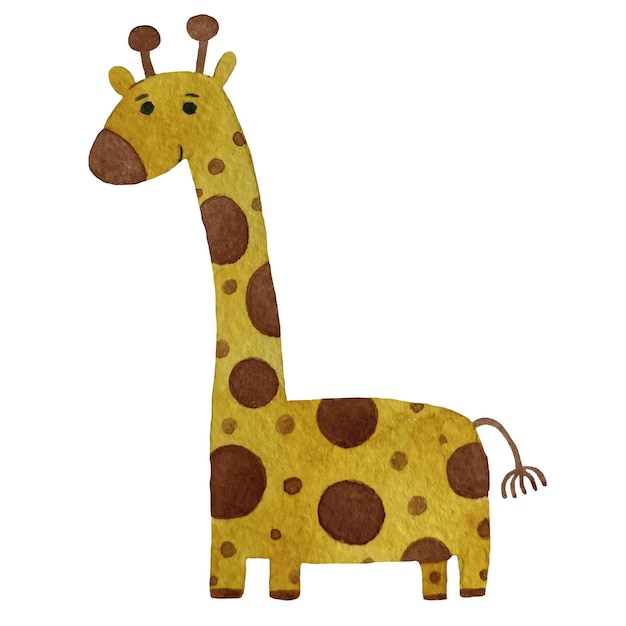 Alfabeto animal jirafa acuarela
