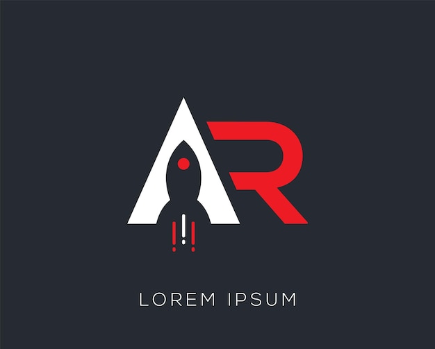 Alfabeto AR Rocket diseño de logotipo