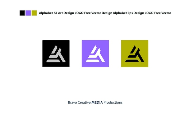 Alfabeto AT Art Design LOGO Vector libre Diseño Alfabeto Eps Design LOGO Vector libre