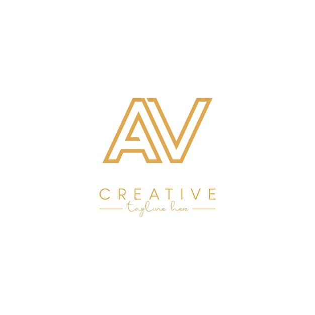 Alfabeto AV V A letras elementos vectoriales del diseño del logotipo Iniciales icono del monograma
