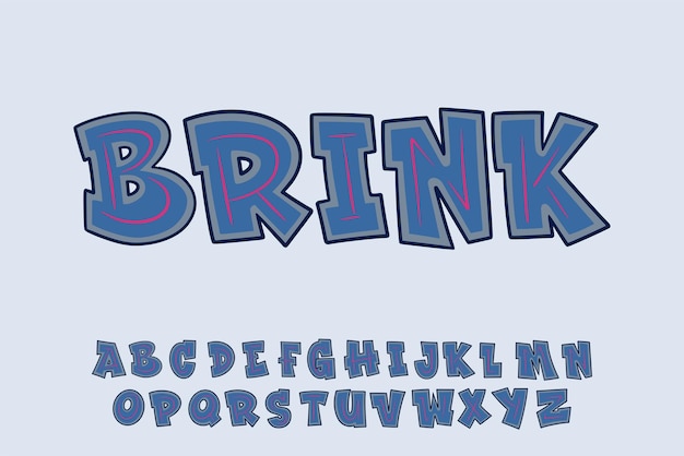 Alfabeto azul Graffiti Letras vectoriales no textuales