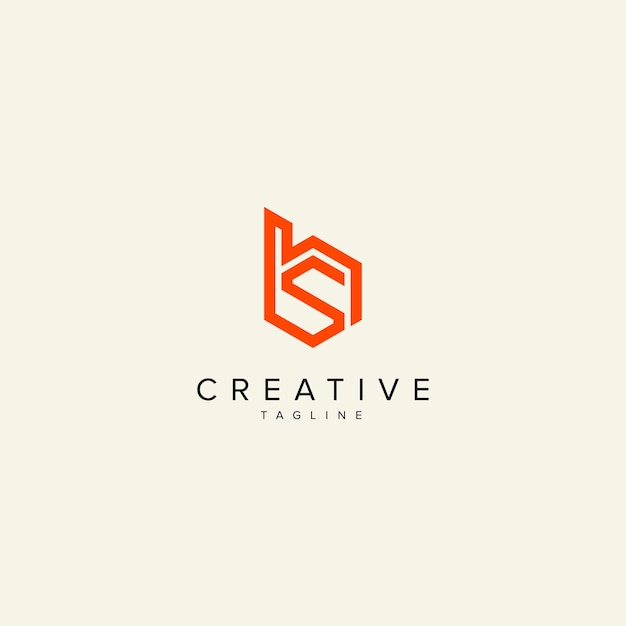 Alfabeto BS SB letra modelo vectorial de logotipo de estilo monograma moderno