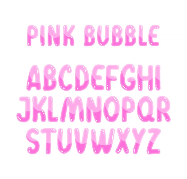 Alfabeto de burbujas rosa lindo