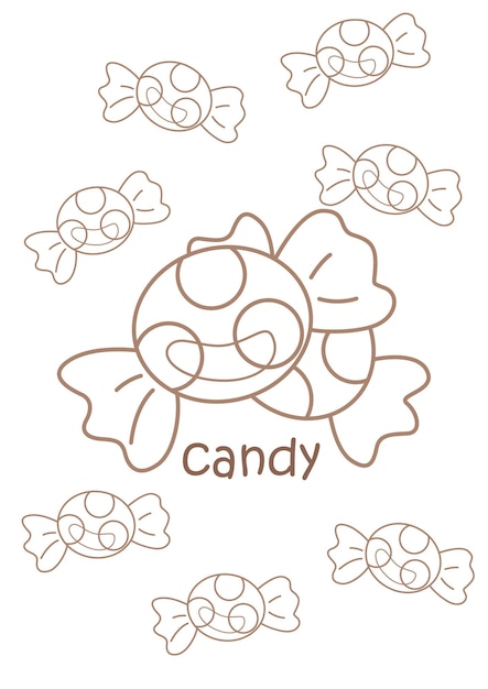 Alfabeto C para Candy Coloring Pages A4 para niños y adultos