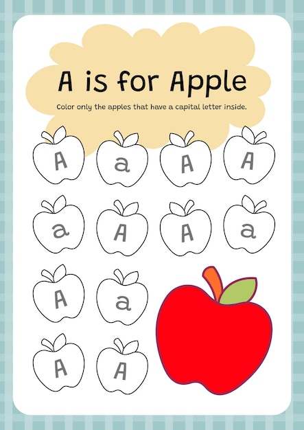 Alfabeto colorear hoja de trabajo abc imprimible para niños educación actividad de aprendizaje divertido