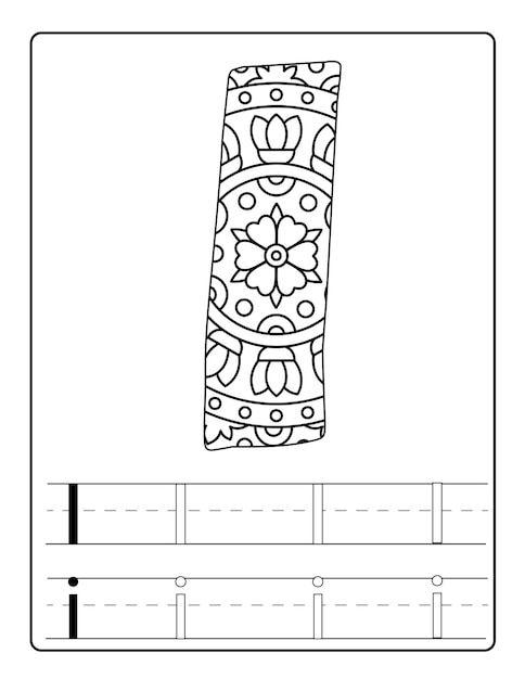 Alfabeto para colorear páginas con diseños lindos vector