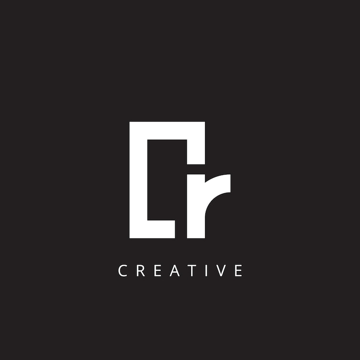 Vector alfabeto cr rc carta logo diseño plantilla vector ilustración