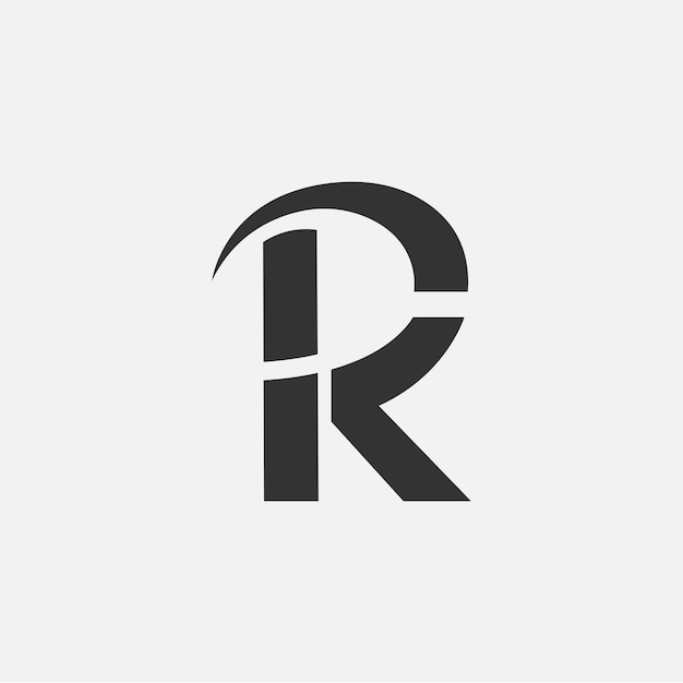Alfabeto creativo Letra inicial Rk kr monograma diseño de logotipo