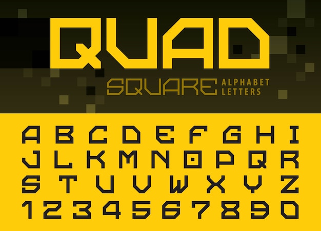 Vector alfabeto cuadrado letras y números