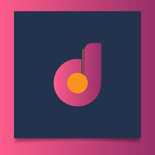 Alfabeto d diseño de logotipo vectorial