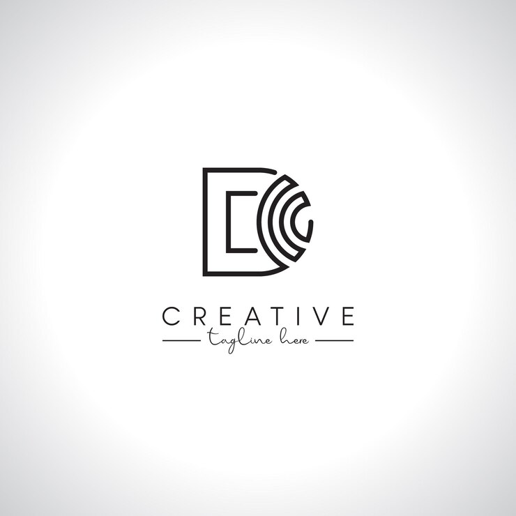 Vector alfabeto d línea artística moderna diseño de logotipo plantilla vectorial inicial