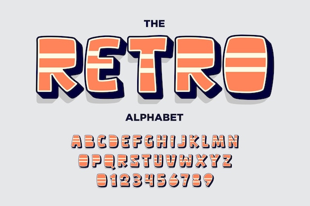 El alfabeto de dibujos animados retro