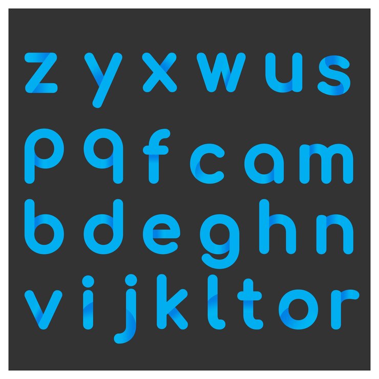 Vector alfabeto con diseño azul