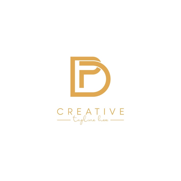 Alfabeto DP Letra Diseño artístico de logotipo basado en plantilla vectorial inicial