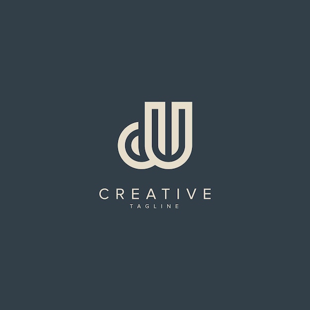 Alfabeto DU UD letra estilo de monograma moderno elemento vectorial del logotipo