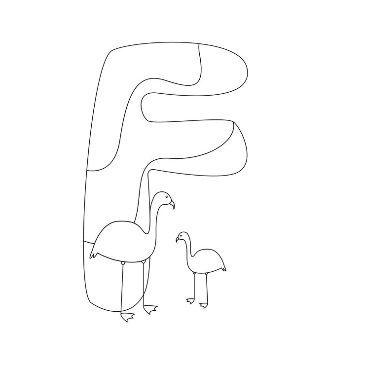 Vector alfabeto e ilustración de dibujos animados