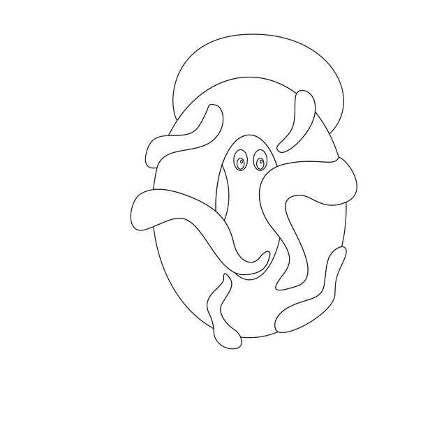 Alfabeto e ilustración de dibujos animados