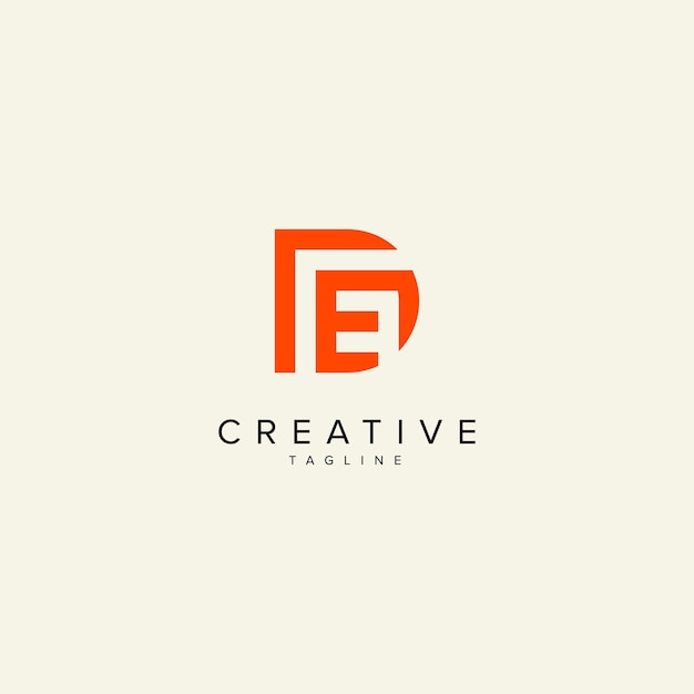 Alfabeto DE ED letra modelo vectorial de logotipo de estilo monograma moderno