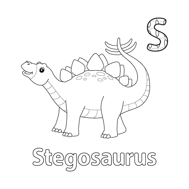 Alfabeto Estegosaurio Dinosaurio ABC Para Colorear