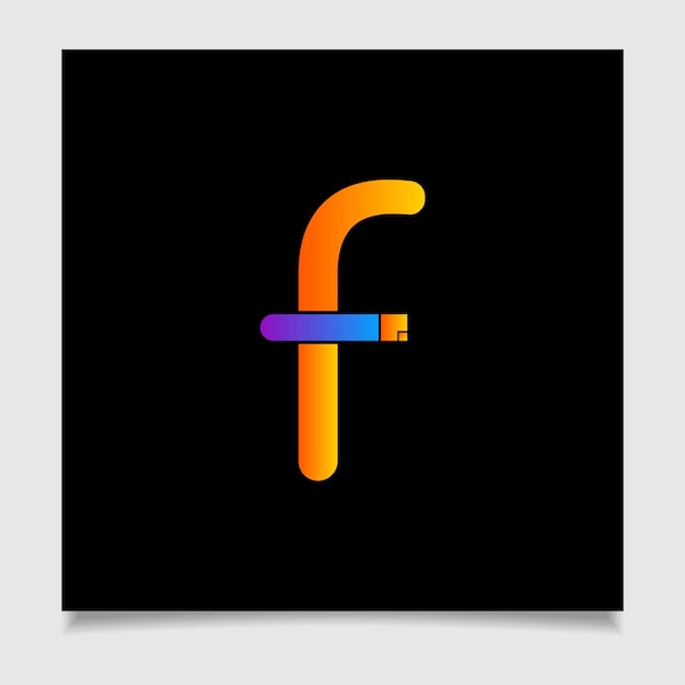 Alfabeto f diseño de logotipo vectorial