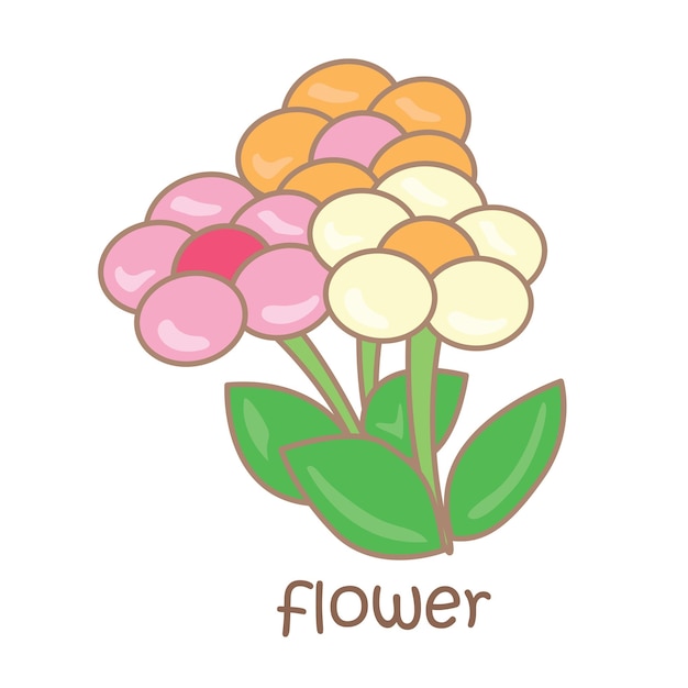 Alfabeto F para flor ilustración Vector Clipart