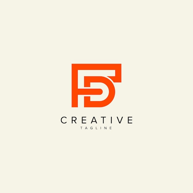 Alfabeto FD DF letra modelo vectorial de logotipo de estilo monograma moderno