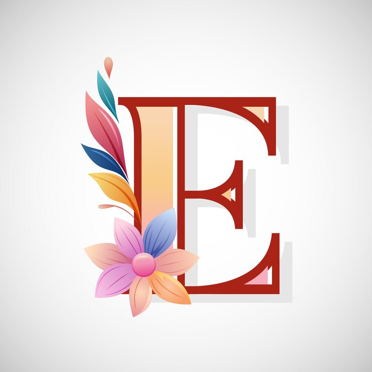 Vector alfabeto floral e letra inicial para invitaciones de boda tarjetas de felicitación logotipos carteles y otros diseños