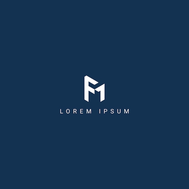 Alfabeto FM letra MF estilo simple plantilla vectorial de diseño de logotipo