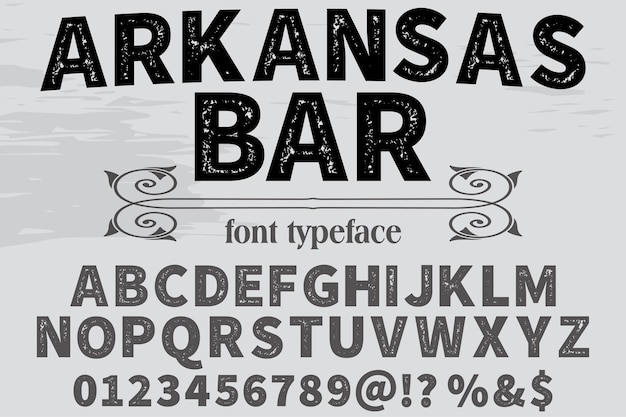 Alfabeto fuente diseño arkansas bar