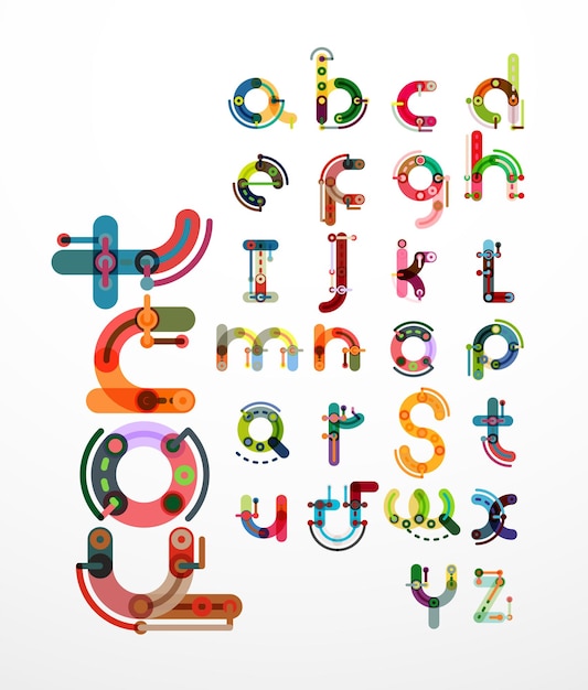 Vector alfabeto de fuente de diseño lineal