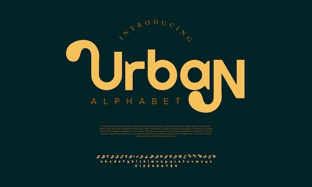 alfabeto de fuente de logotipo de boda de moda abstracta Fuentes urbanas modernas mínimas para marca de logotipo