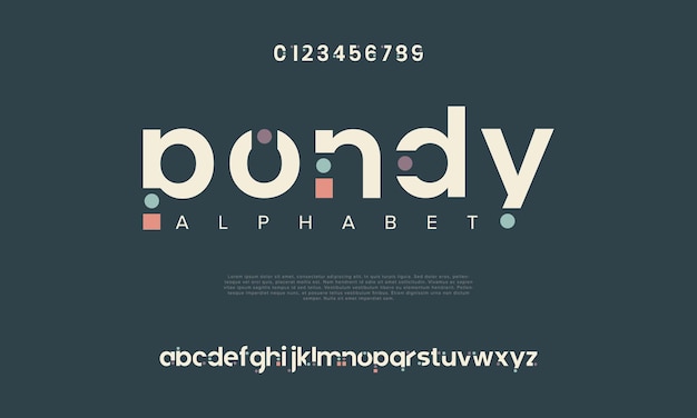 alfabeto de fuente de logotipo de tecnología digital abstracta Fuentes urbanas modernas mínimas para tipografía de marca de logotipo