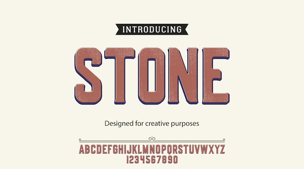 Alfabeto fuente de tipografía de piedra