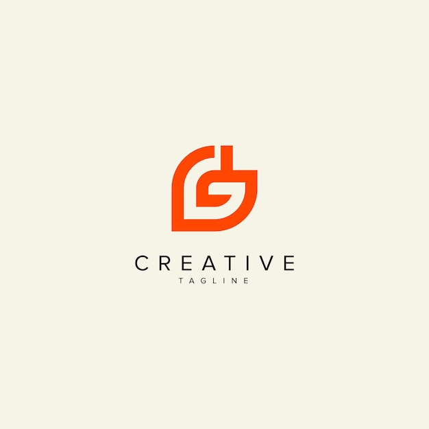 Alfabeto GD DG letra modelo vectorial de logotipo de estilo monograma moderno