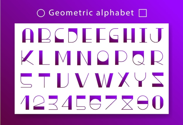 Alfabeto geométrico inglés creativo