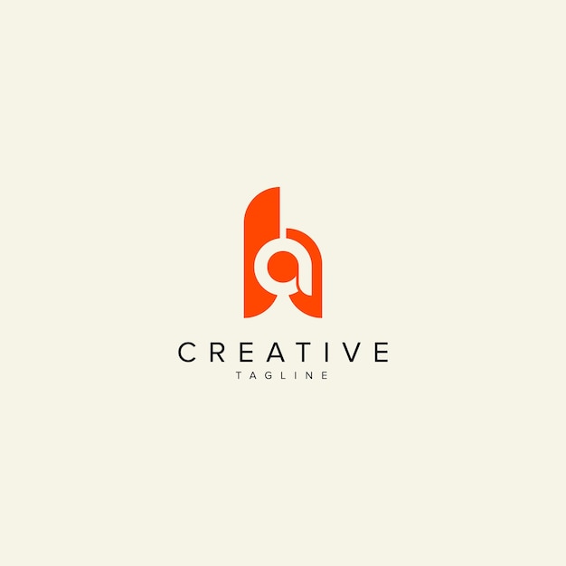 Alfabeto HA letra AH modelo vectorial de logotipo de estilo monograma moderno