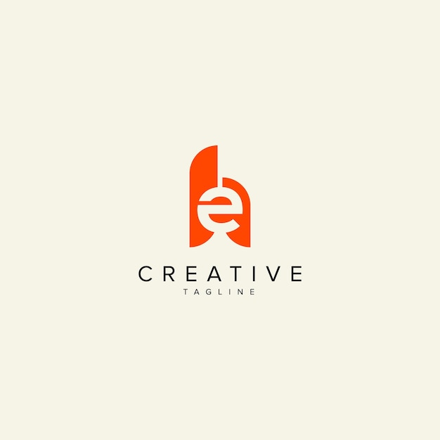 Alfabeto HE EH letra modelo vectorial de logotipo de estilo monograma moderno
